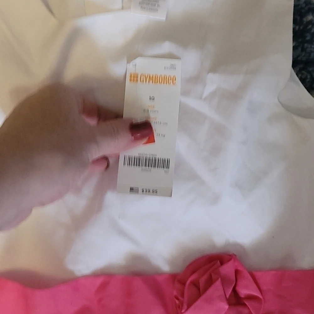Gymboree pink white seersucker dress sz 10 new with tags K16